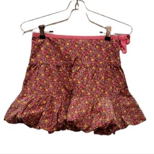 Ralph Lauren Pink Floral Corduroy Bubble Skirt